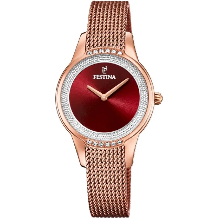 Festina Armbanduhr Damen F20496 1 Mademoiselle, Analoguhr, 25 mm, roségold
