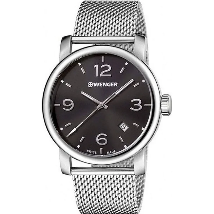 Wenger Herrenuhr 01.1041.124,Analoguhr, 41 mm, silber