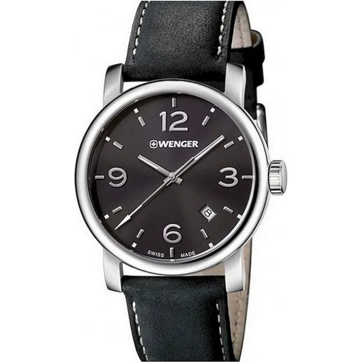Wenger Herrenuhr 01.1041.127,Analoguhr, 41 mm, schwarz