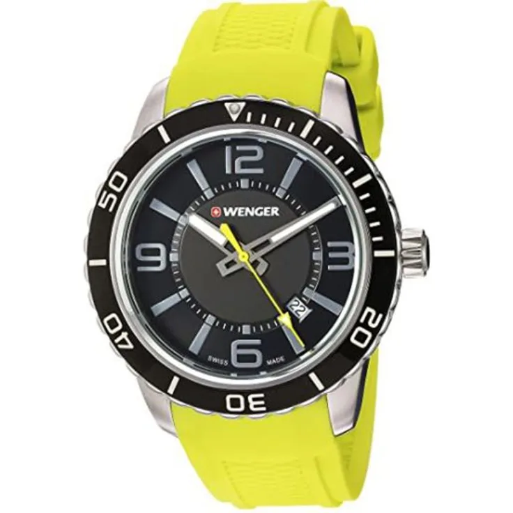 Wenger Armbanduhr Herren Chronograph 01.0851.115,Analoguhr, 45 mm, grün