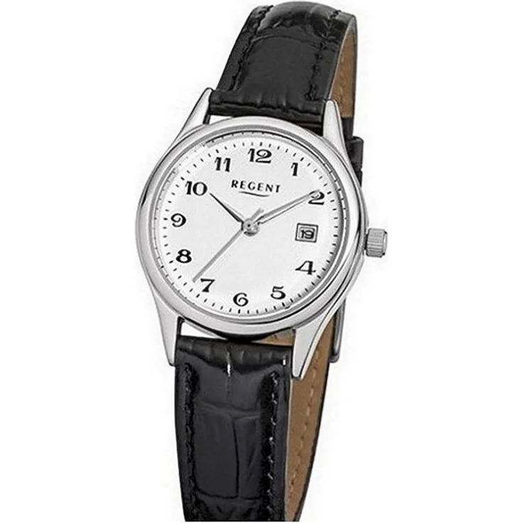 Regent Uhr Armbanduhr Damen F 833, Analoguhr, 28 mm, schwarz