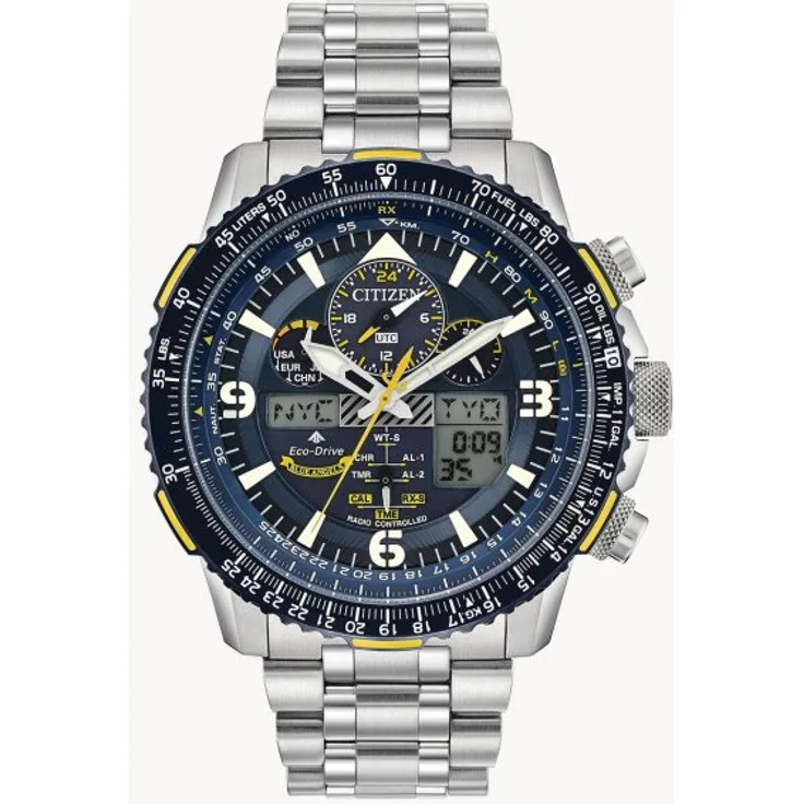 Citizen Herren Armbanduhr Funk Eco Drive JY8078 52L Promaster Skyhawk Blue Angel