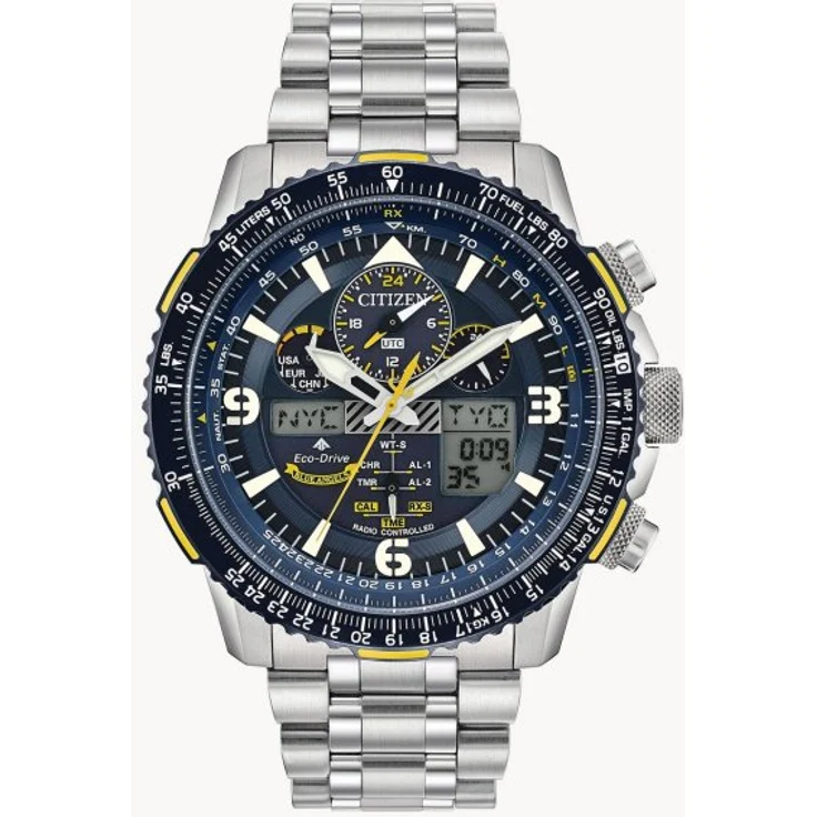Citizen Herren Armbanduhr Funk Eco Drive JY8078 52L Promaster Skyhawk Blue Angel