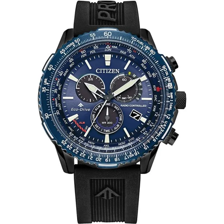 Citizen Armbanduhr Herren Funk Promaster Air Eco Drive CB5006 02L, Solaruhr, 46 mm, schwarz