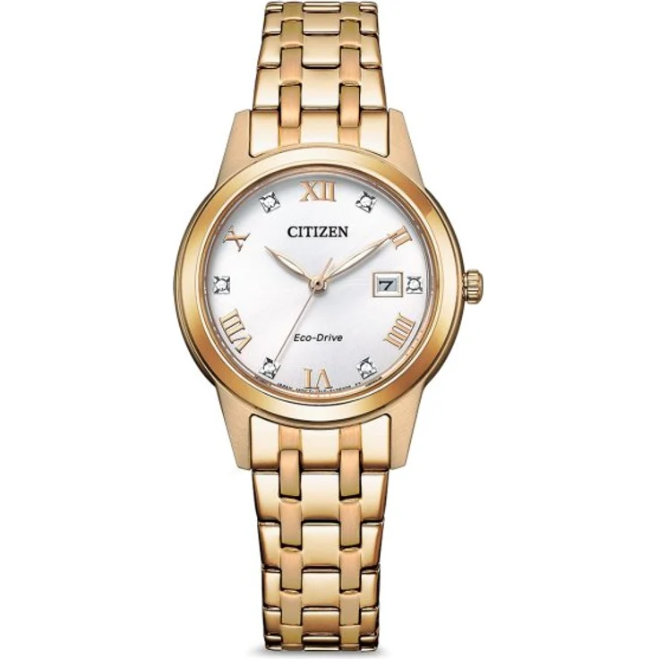 Citizen Armbanduhr Damen Eco Drive FE1243 83A, Solaruhr, 29 mm, gelbgold – Bild 1