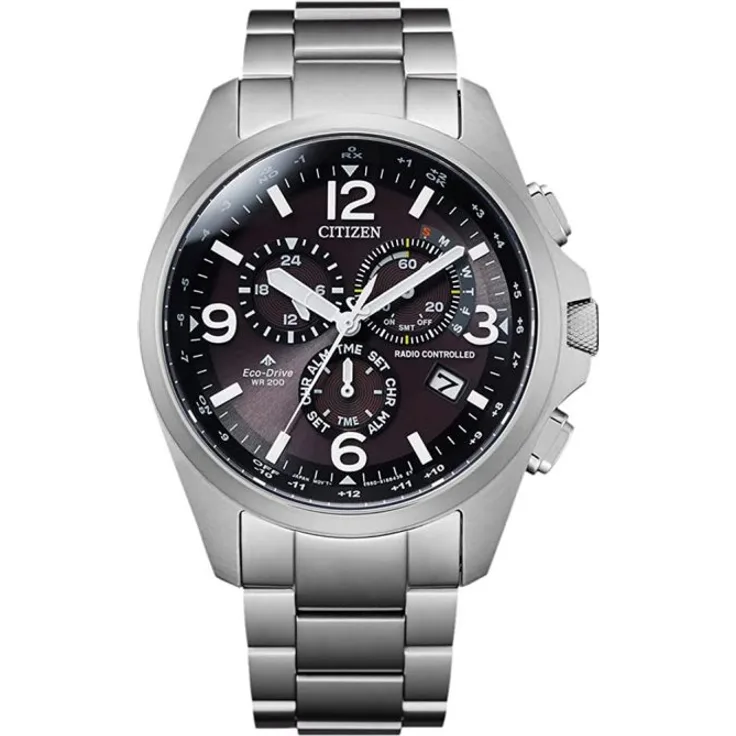 Citizen Armbanduhr Herren Funk Promaster Sky Eco Drive CB5920 86E, Solaruhr, 42 mm, silber