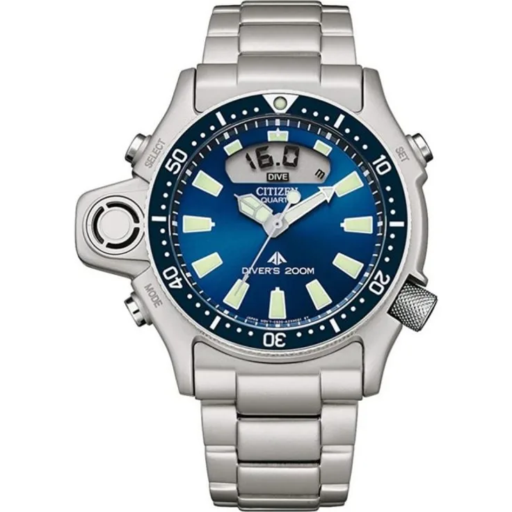 Citizen Armbanduhr Herren Chronograph Promaster JP2000 67L, Quarzuhr, 50 mm, silber