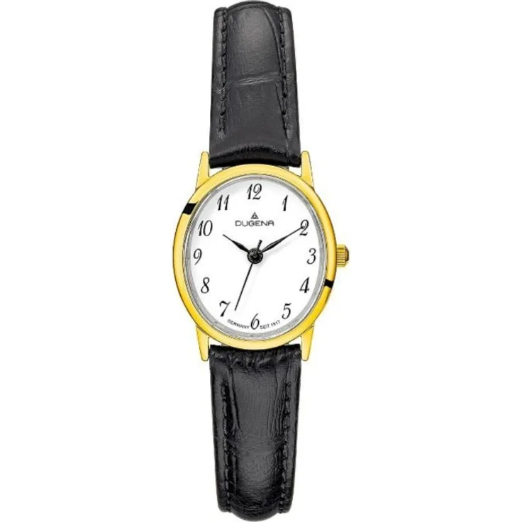 Dugena Armbanduhr Damen Traditional Classic 4460783, Analoguhr, 21 mm, schwarz