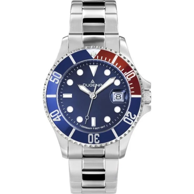 Dugena Armbanduhr Herren Chronograph Sport Line Diver 4460774, Analoguhr, 40 mm, silber