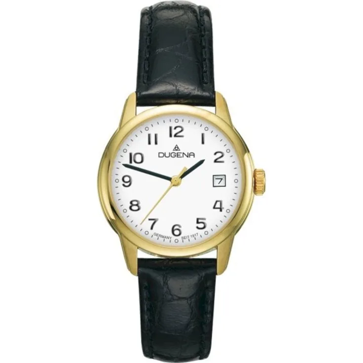 Dugena Armbanduhr Damen Traditional Classic Vega 4460715, Analoguhr, 28 mm, schwarz
