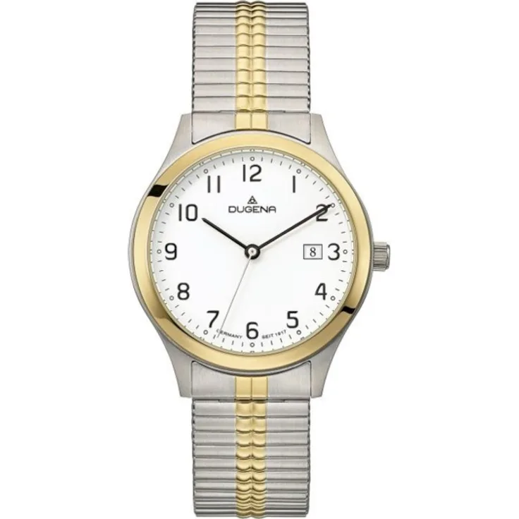 Dugena Armbanduhr Herren Chronograph Comfort Line Bari 4460755, Analoguhr, 37 mm, silber