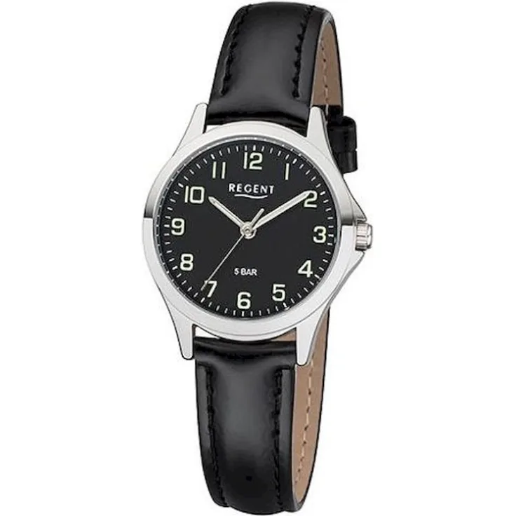 Regent Armbanduhr Damen 2112419, Quarzuhr, 29 mm, schwarz