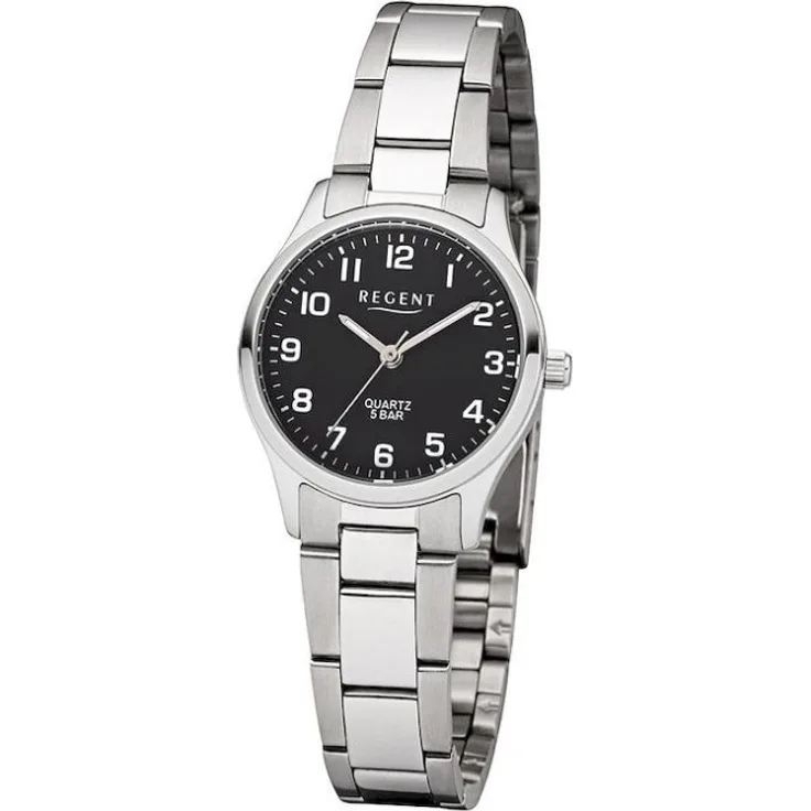 Regent Armbanduhr Damen 2253412, Quarzuhr, 29 mm, silber