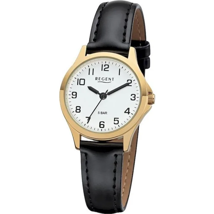 Regent Armbanduhr Damen 2103484, Analoguhr, 29 mm, schwarz