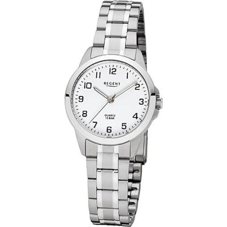 Regent Armbanduhr Damen F 1003, Quarzuhr, 29 mm, silber