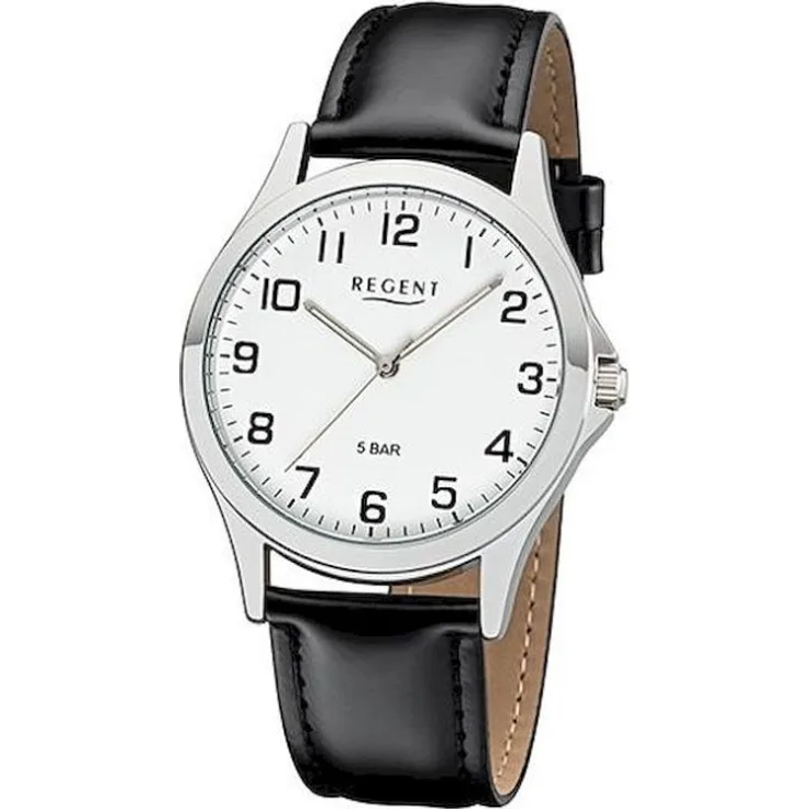 Regent Armbanduhr Herren Chronograph 1112422, Quarzuhr, 39 mm, schwarz