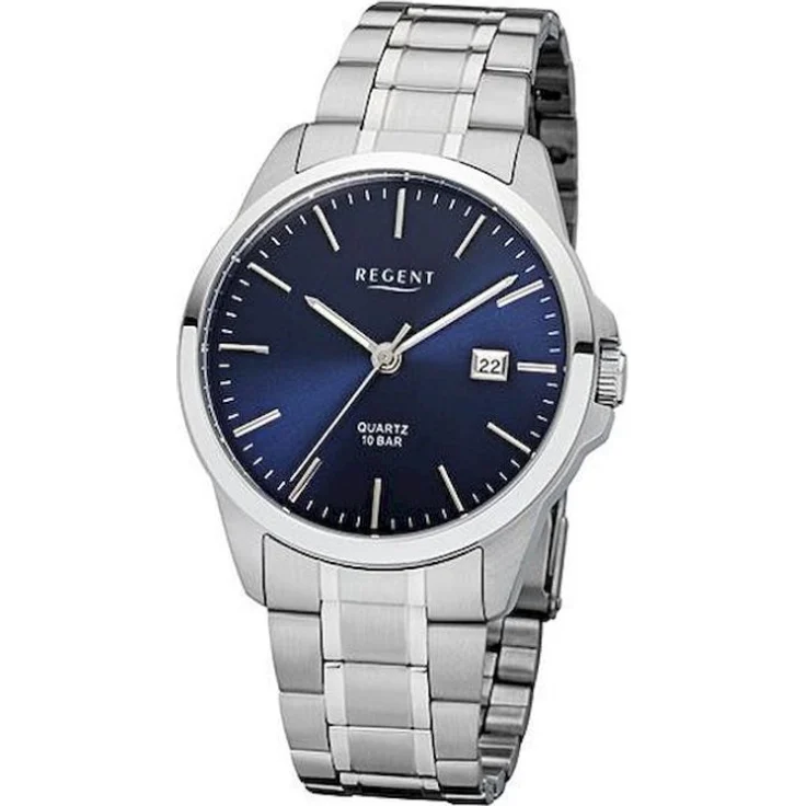 Regent Armbanduhr Herren Chronograph F 1011, Analoguhr, 39 mm, silber – Bild 1