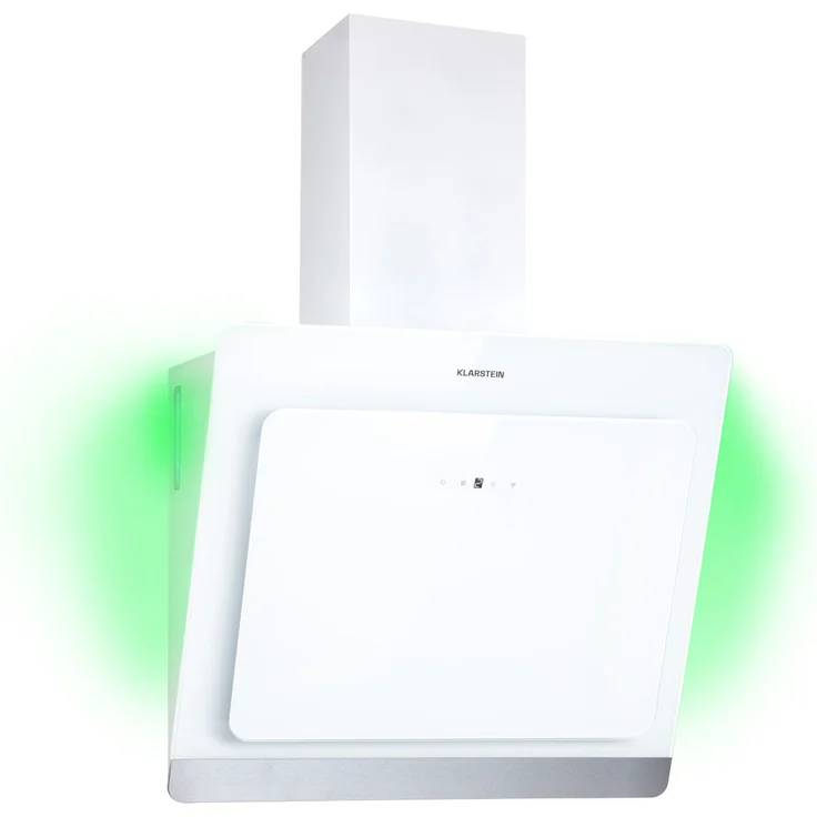 Klarstein 10040235 Wandhaube, Aurora 60 Smart Dunstabzugshaube 550 m³/h 60cm kopffrei Ambiente-Licht EEC A++, weiß - Preisvergleich – Bild 1