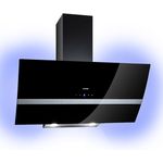Klarstein 10040142 Kopffreihaube, Clara 90 Dunstabzugshaube Glas 509 m³/h Touch Ambiente-Licht, schwarz