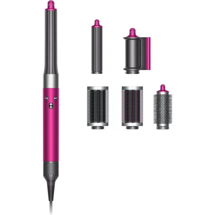 Dyson Airwrap Complete Long Multistyler für alle Haartypen Coanda-Effekt, 3 Temperaturstufen, Ionen-Technologie, Kaltstufe, inkl. 6 Aufsätze, neuer Trocknungs-Aufsatz für Styling-Vorbereitung, neues Modell 2022, fuchsia, nickel – Bild 1