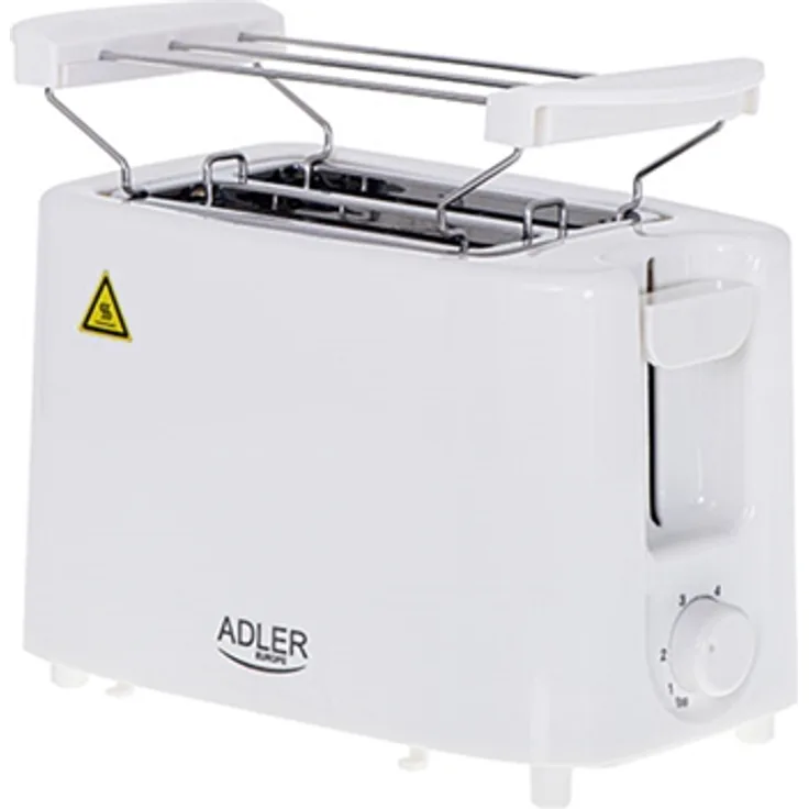 Adler AD 3223 Toaster 2-Schlitz-Toaster, 750 W, Kunststoff, weiß