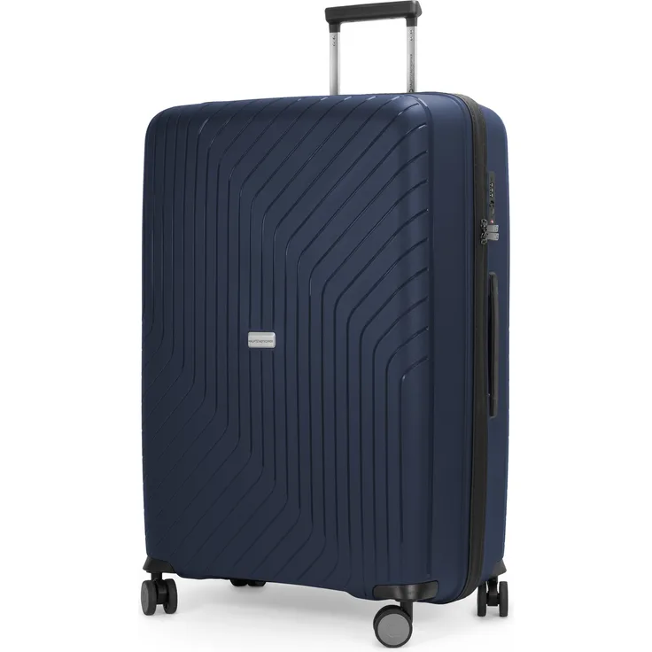 Hauptstadtkoffer TXL Großer Koffer Rollkoffer Reisekoffer, TSA, 4 Rollen Dunkelblau