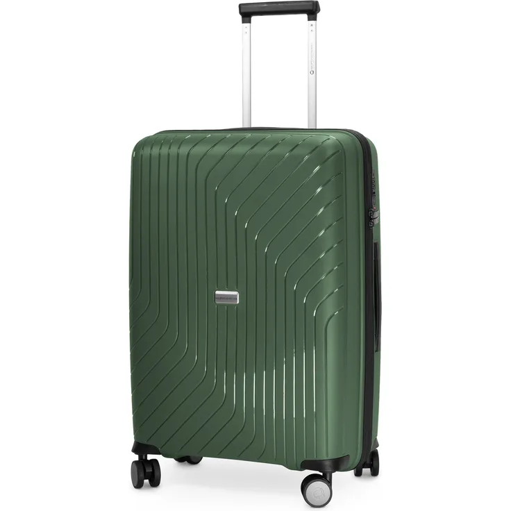 Hauptstadtkoffer TXL Mittelgrosser Koffer, Rollkoffer Reisekoffer, TSA, 4 Rollen Dunkelgrün