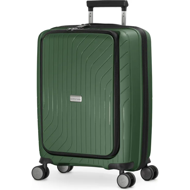 Hauptstadtkoffer TXL Handgepäck Hartschalen Koffer Trolley Laptofach Reisekoffer, TSA, 4 Rollen, 55 cm, 40 Liter Dunkelgrün
