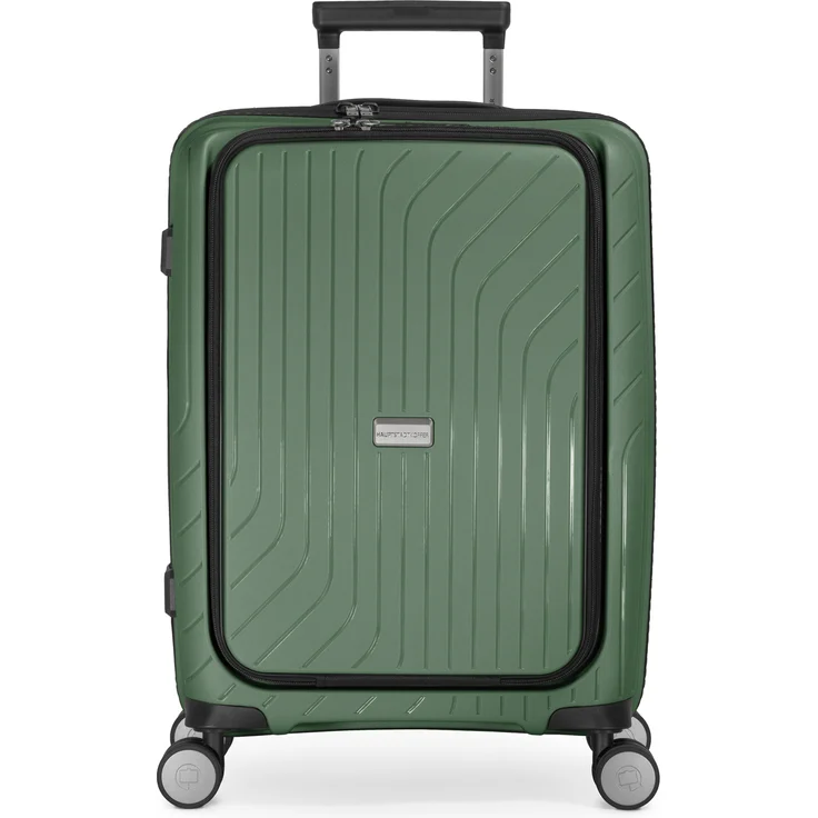 Hauptstadtkoffer TXL Handgepäck Hartschalen Koffer Trolley Laptofach Reisekoffer, TSA, 4 Rollen, 55 cm, 40 Liter Dunkelgrün – Bild 11