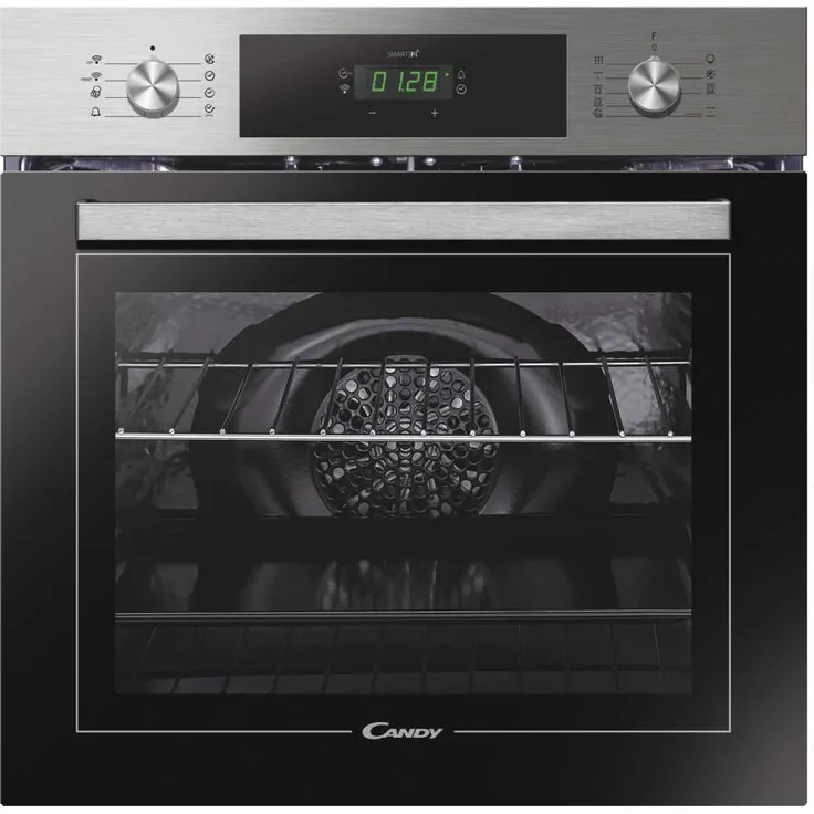Candy FCT886XWFDE Einbaubackofen, Einbaugerät, Energieeffizienzklasse A, Garraum 70 l, Breite 59,5 cm, silber