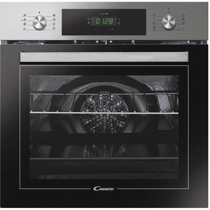 Candy FCT886XWFDE Einbaubackofen, Einbaugerät, Energieeffizienzklasse A, Garraum 70 l, Breite 59,5 cm, silber – Bild 1