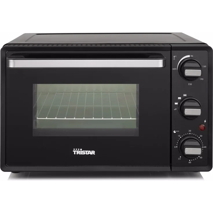 Tristar OV-3620 Minibackofen, Standgerät, Garraum 19 l, Leistung 1300 W, Abmessungen in cm 31,5 x 30,2 x 23,2, schwarz, silber