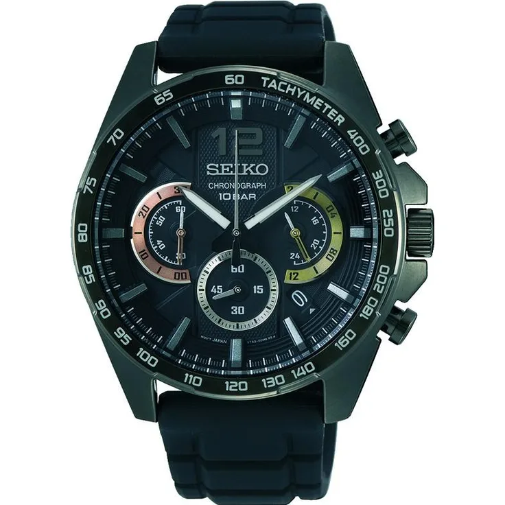 Seiko Chronograph SSB349P1 Herrenchronograph, Chronograph, 44 mm, schwarz