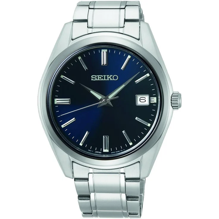 Seiko Quarz SUR309P1 Herrenarmbanduhr, Analoguhr, 40 mm, silber, bau – Bild 1