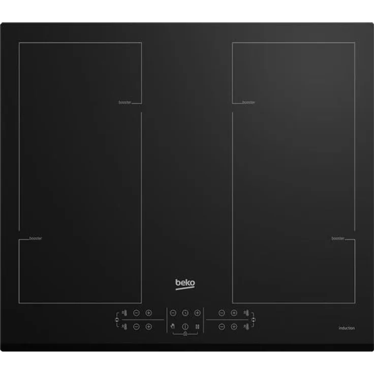 Beko HII64206F2MT Induktionskochfeld, Einbaugerät, 4 Zonen, Breite 58 cm, schwarz