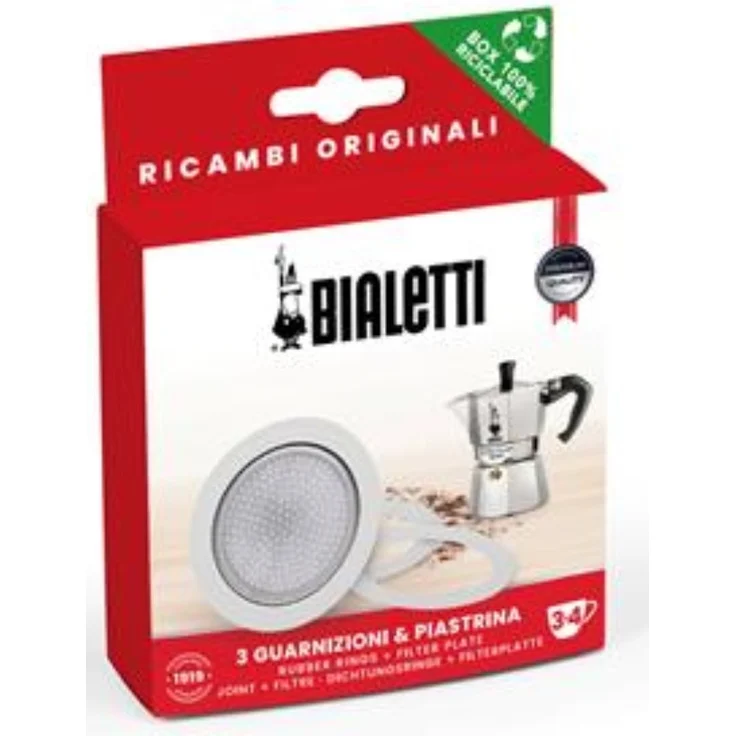 Bialetti Ersatzset 6 Tassen Alu 1 Dichtung +1 Filter – Bild 1