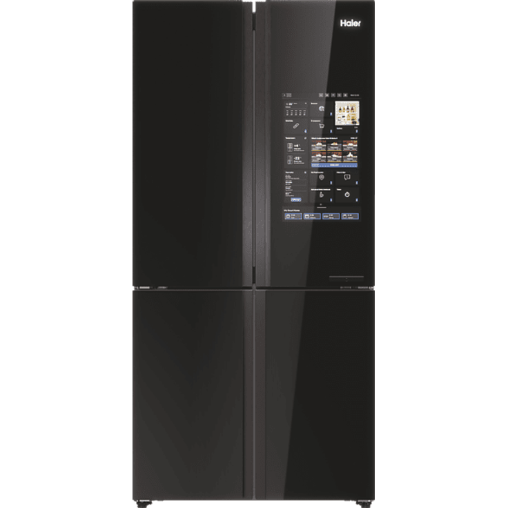 Haier HCW9919FSGB Cube 90 Serie 9 Side-by-Side-Kühlschrank, freistehend, schwarz, NoFrost, WLAN, Breite 90.5 cm, Energieklasse F