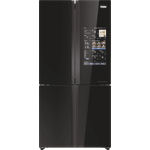 Haier HCW9919FSGB Cube 90 Serie 9 Side-by-Side-Kühlschrank, freistehend, schwarz, NoFrost, WLAN, Breite 90.5 cm, Energieklasse F