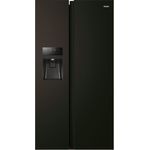 Haier HSR5918DIMB Side-by-Side-Kühlschrank, freistehend, schwarz, Energieklasse D