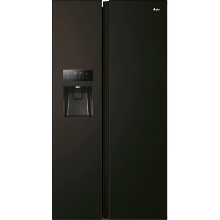 Haier HSR5918DIMB Side-by-Side-Kühlschrank, freistehend, schwarz, Energieklasse D – Bild 1