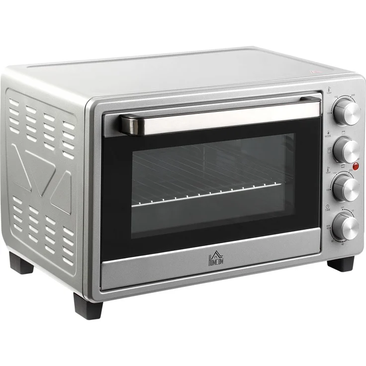 HOMCOM Minibackofen, Standgerät, Garraum 32 l, 1600 W, silber – Bild 1