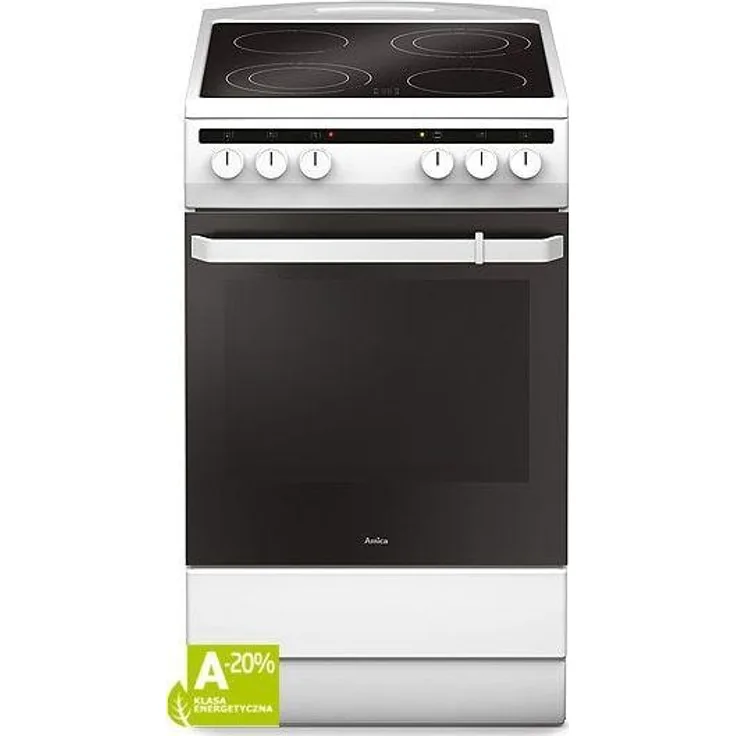 Amica 582.315HQW Herd, Standgerät, Energieeffizienzklasse A, Garraum 62 l, Weiß
