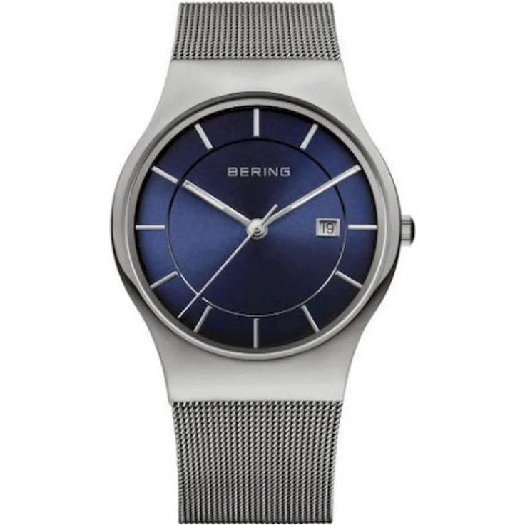 Bering Armbanduhr Herren Chronograph Classic Collection 11938 003, Analoguhr, 38 mm, silber