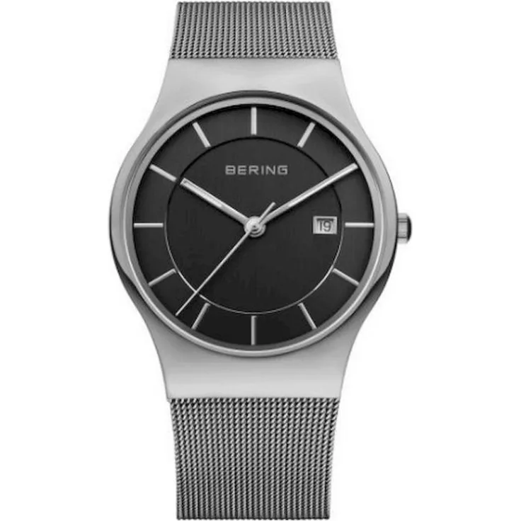 Bering Armbanduhr Herren Chronograph Classic Collection 11938 002, Analoguhr, 38 mm, silber