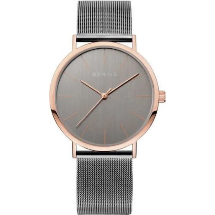 Bering Armbanduhr Unisex Classic Collection 13436 369, Analoguhr, 36 mm, grau