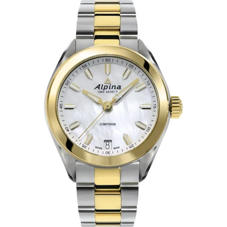 Alpina AL 240MPW2C3B Armbanduhr Damen Comtesse Quarz, Quarzuhr, 34 mm, mehrfarbig