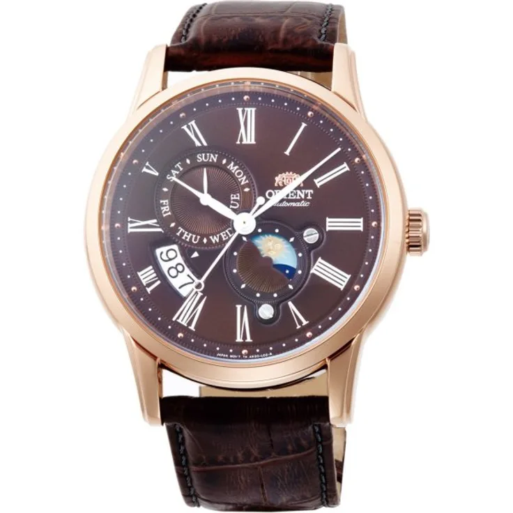 Orient Sun And Moon Automatic Ra ak0009t10b Herrenuhr, Automatikuhr, 42 mm, rosegold 