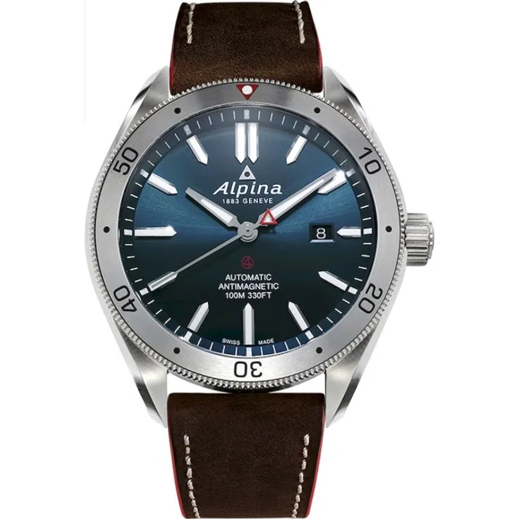 Alpina Armbanduhr Herren Chrono Alpiner 4 Automatik AL 525NS5AQ6, Automatikuhr, 44 mm, braun