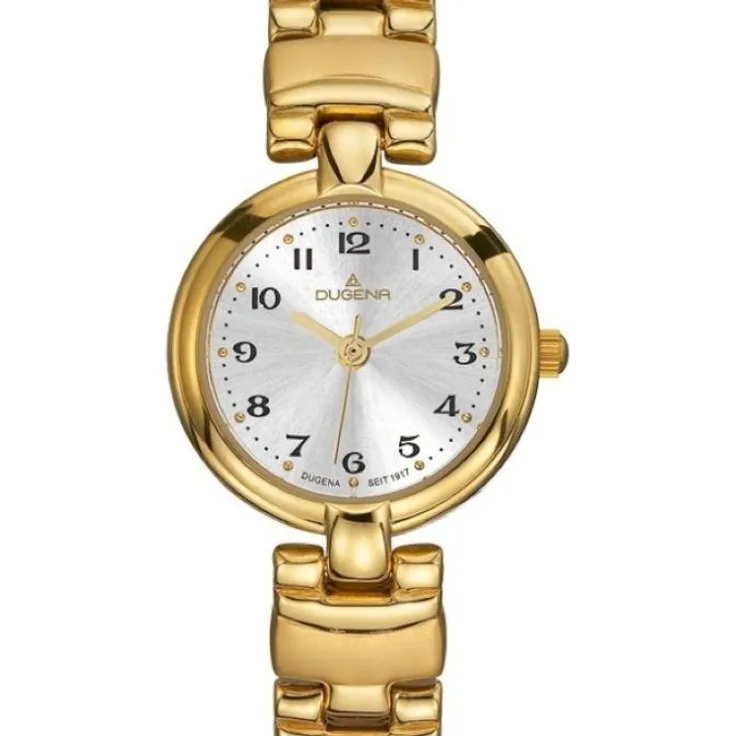 Dugena Armbanduhr Damen Basic 2011 2009221, Quarzuhr, 22 mm, gelbgold