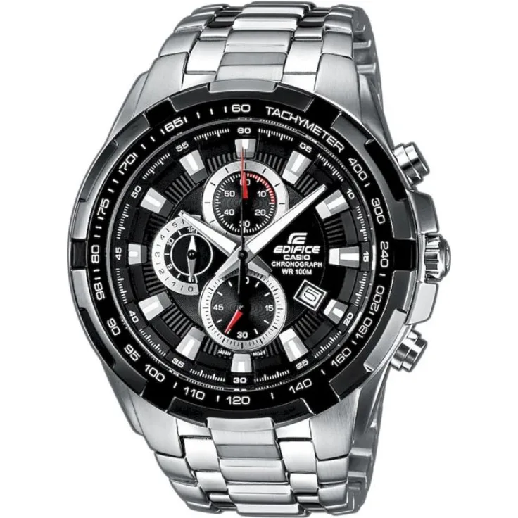Casio Armbanduhr Herren Chronograph Edifice Chronograph EF 539D 1AVEF, Quarzuhr, 49 mm, silber